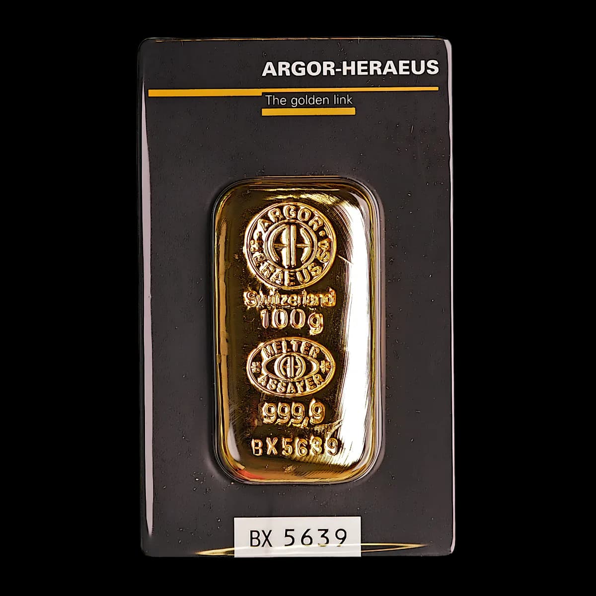 100g Argor-Heraeus Gold Cast Bar