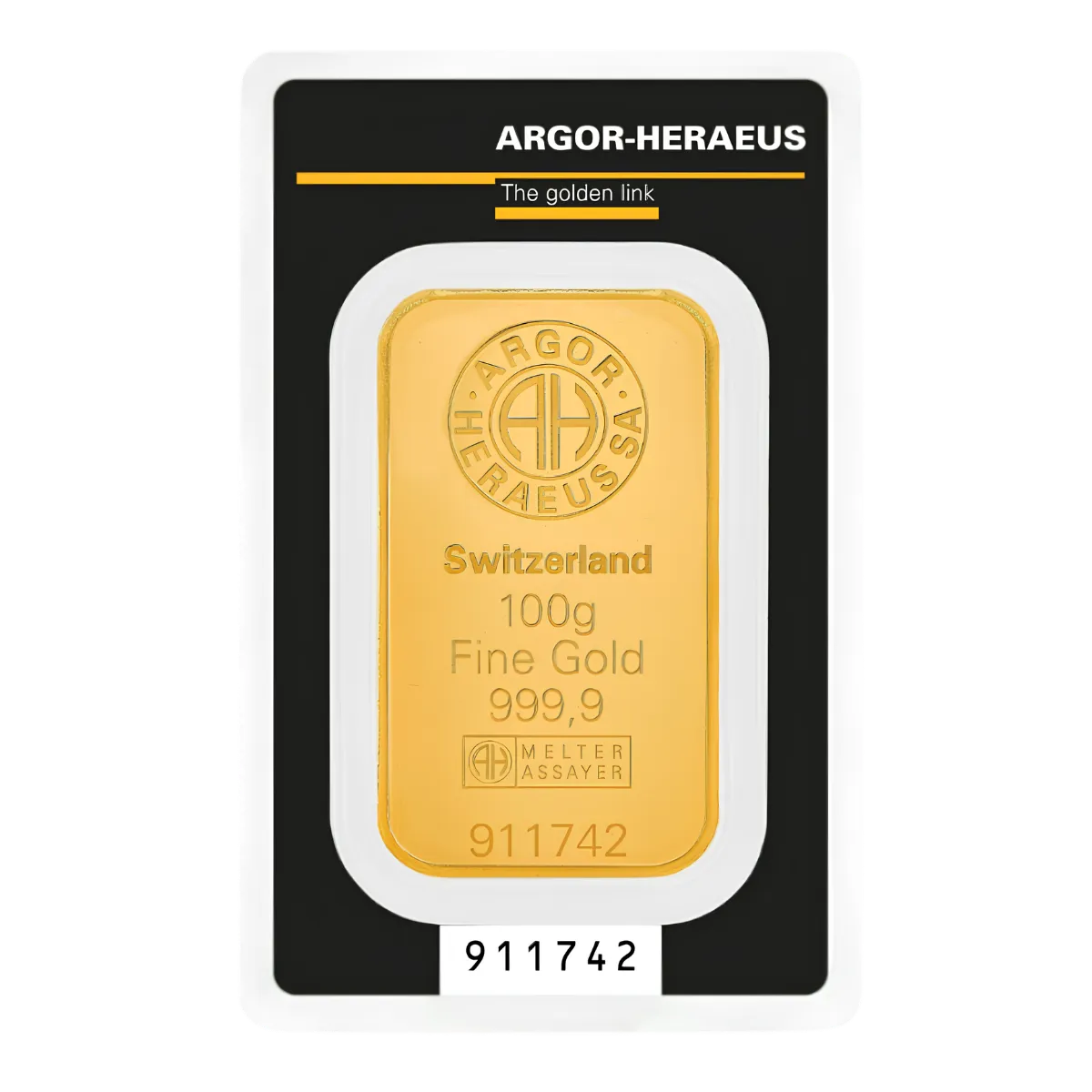 100g Argor-Heraeus Gold KineBar