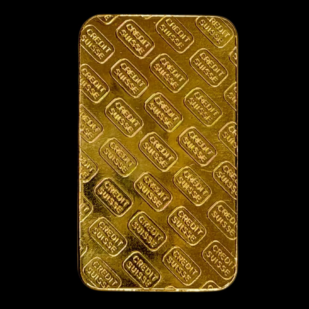 100g Credit Suisse Minted Bar *Circulated — 999.9 gold bar, view 2