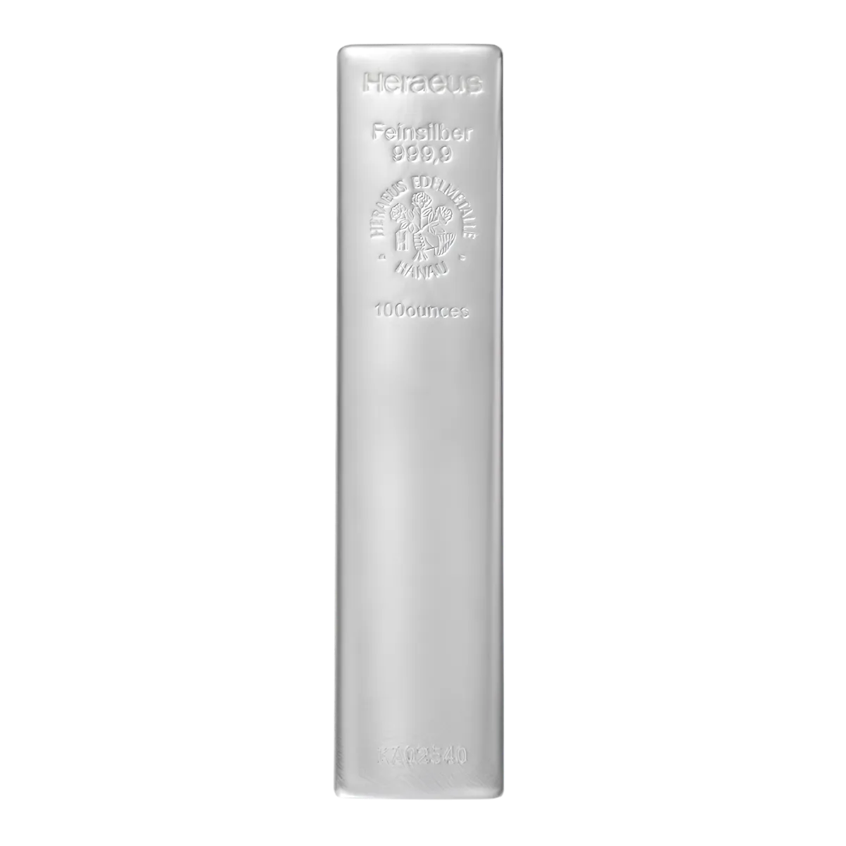100oz Heraeus Silver Cast Bar