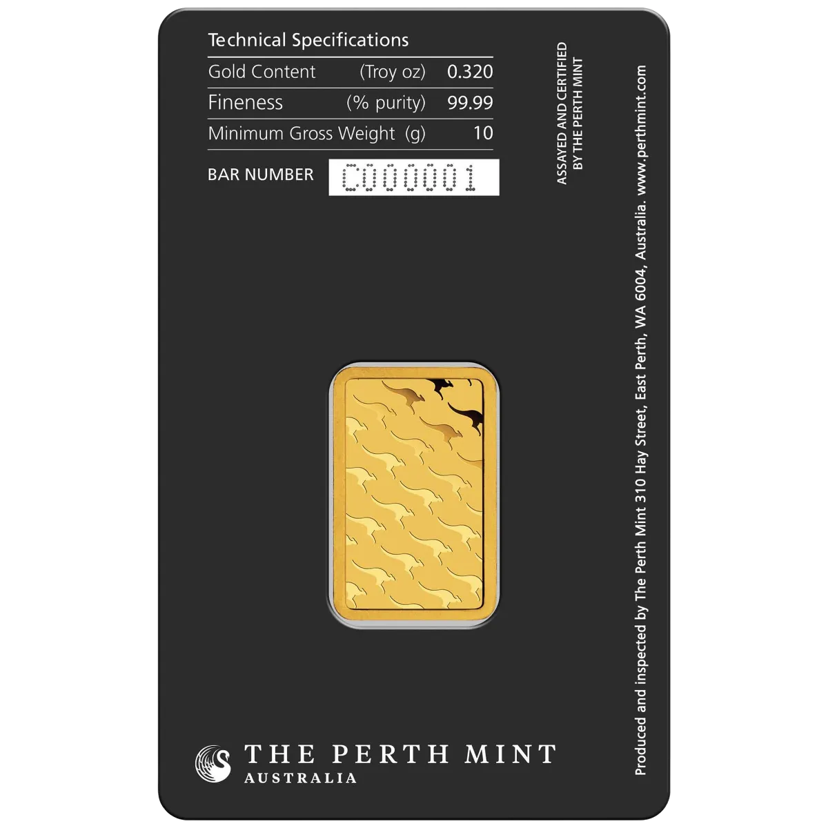 10g Perth Mint Gold Bar — 999.9 gold bar, view 2