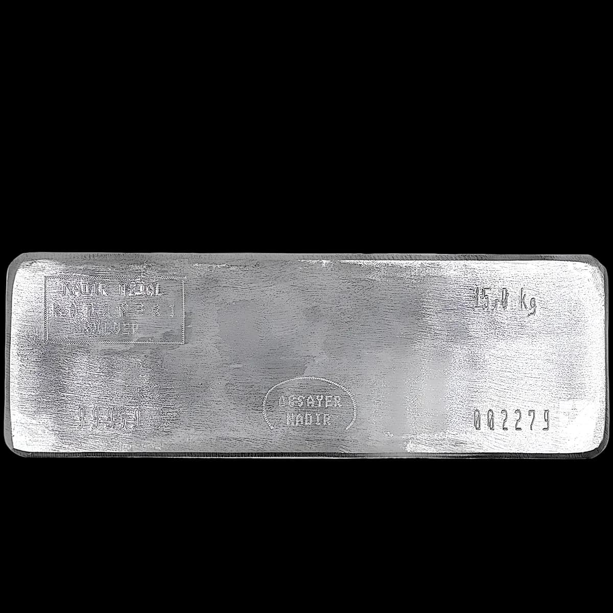 15kg Various LBMA Brands Silver Cast Bar — 999.9 silver bar
