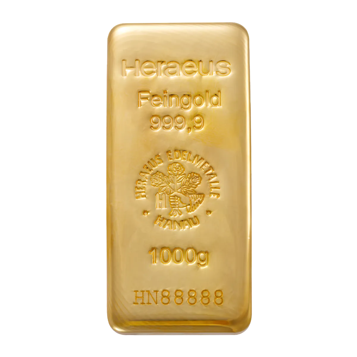 1kg Heraeus Gold Cast Bar