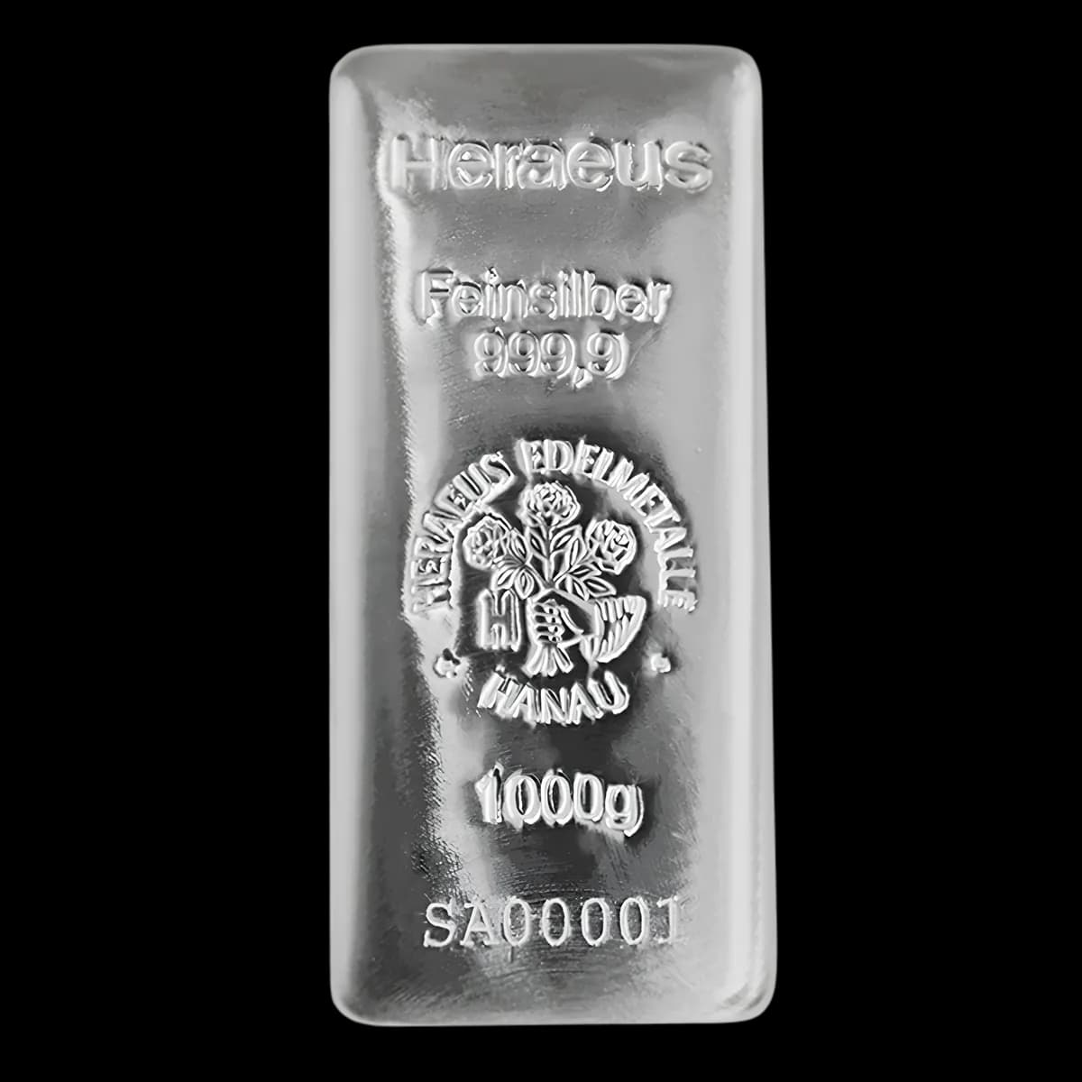 1kg Heraeus Silver Cast Bar