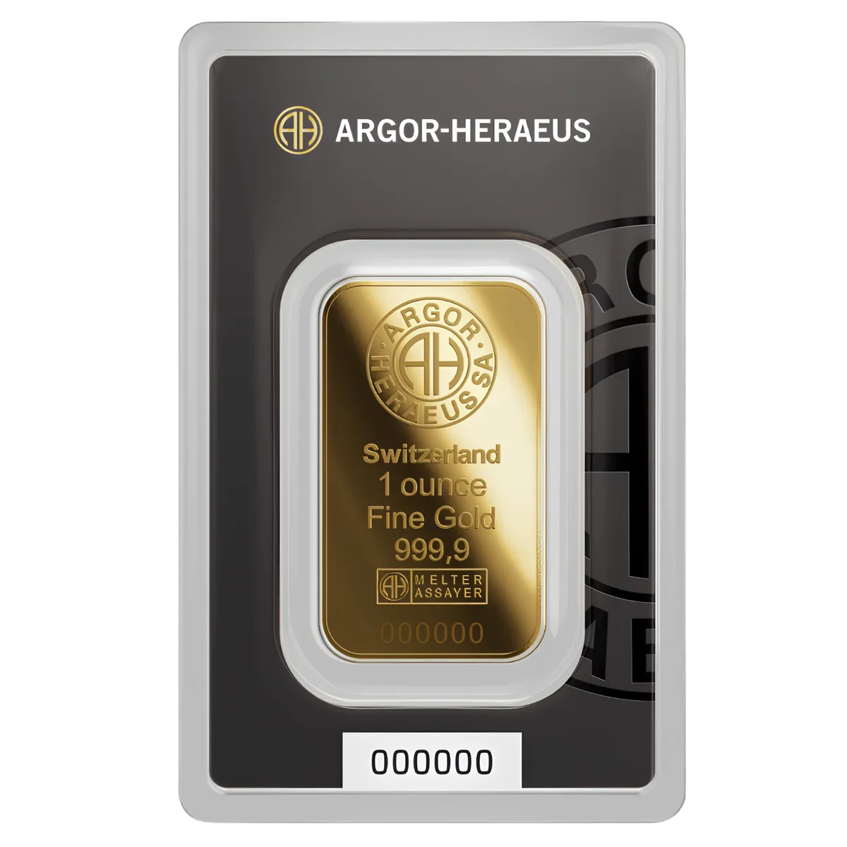 1oz Argor-Heraeus Gold Minted Bar *New design — 999.9 gold bar
