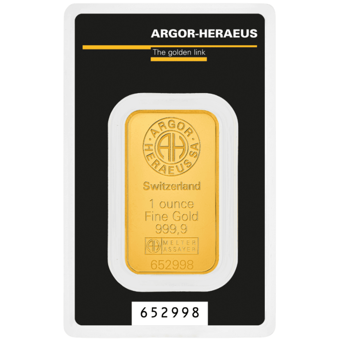 1oz Argor-Heraeus Gold Minted Bar