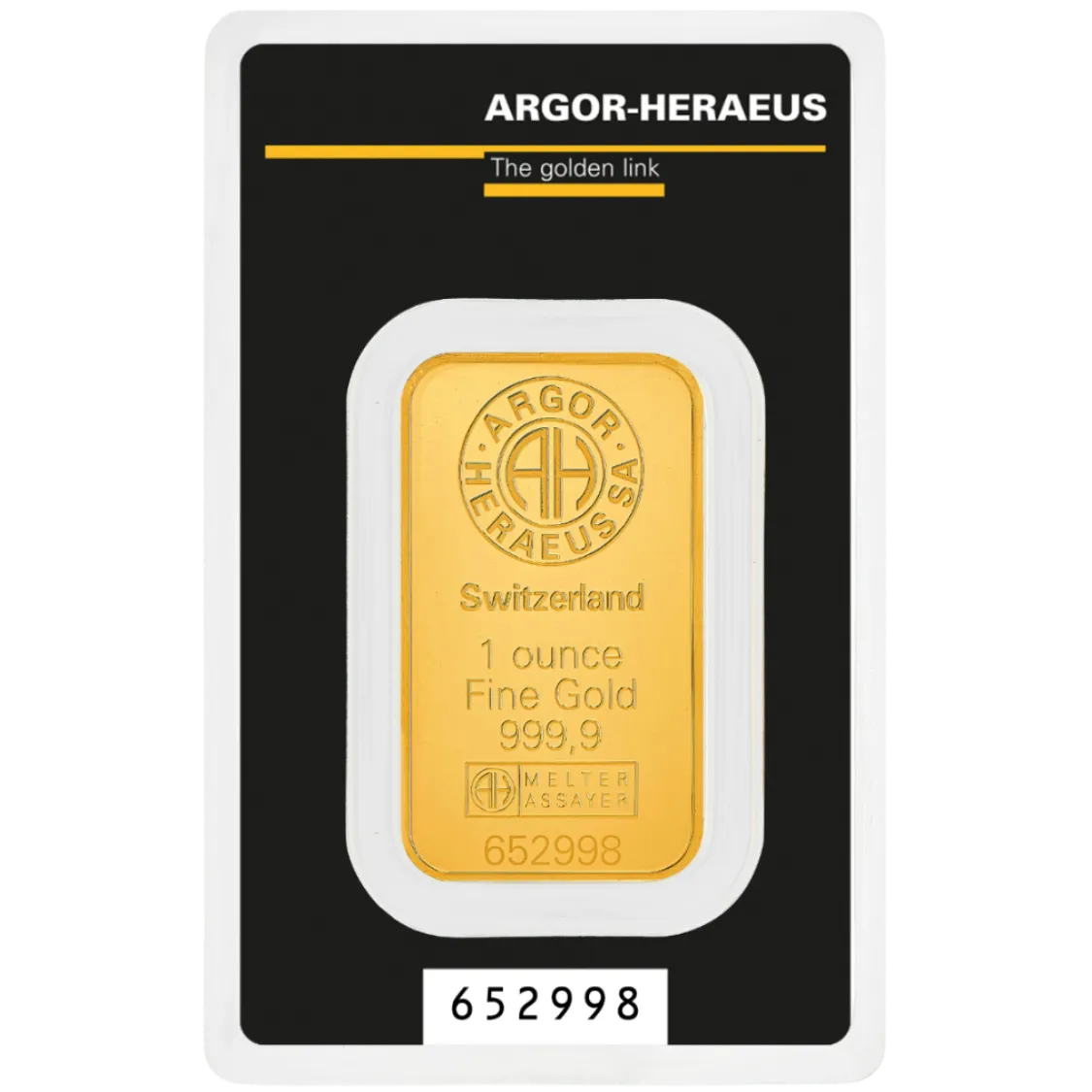 1oz Argor-Heraeus Gold Minted Bar