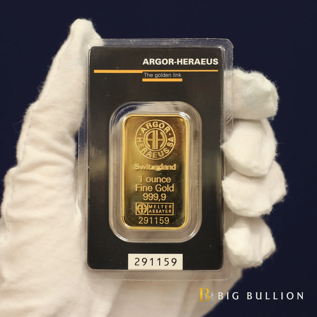 1oz Argor-Heraeus Gold Kinebar — 999.9 gold bar
