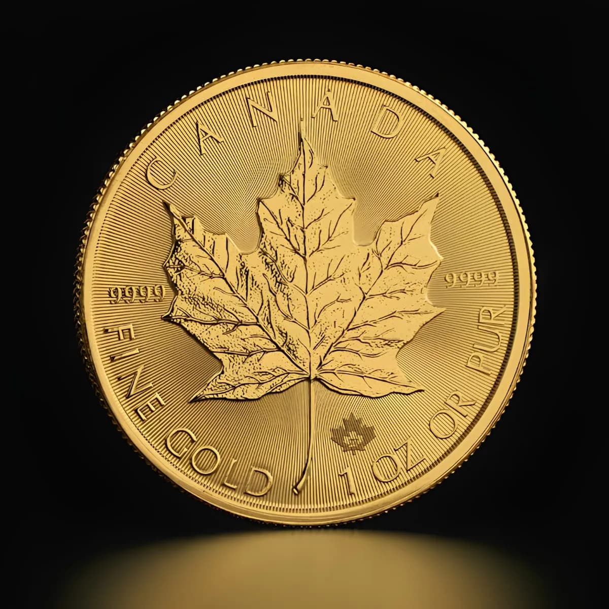 1oz Canadian Gold Maple Leaf Bullion Coin — 999.9 gold bar