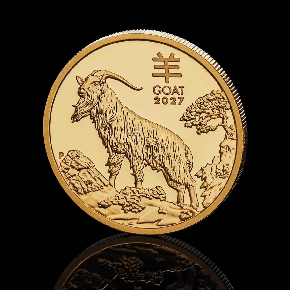 1oz Perth Mint Gold Lunar III Goat Coin 2027 *NEW — 999.9 gold coin, view 3