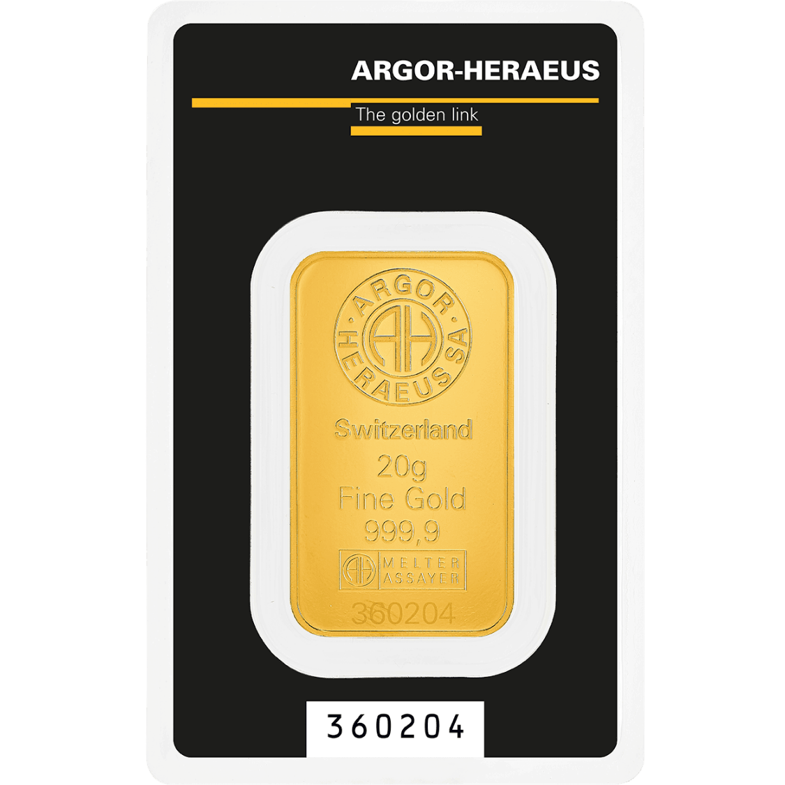 20g Argor-Heraeus Gold Kinebar