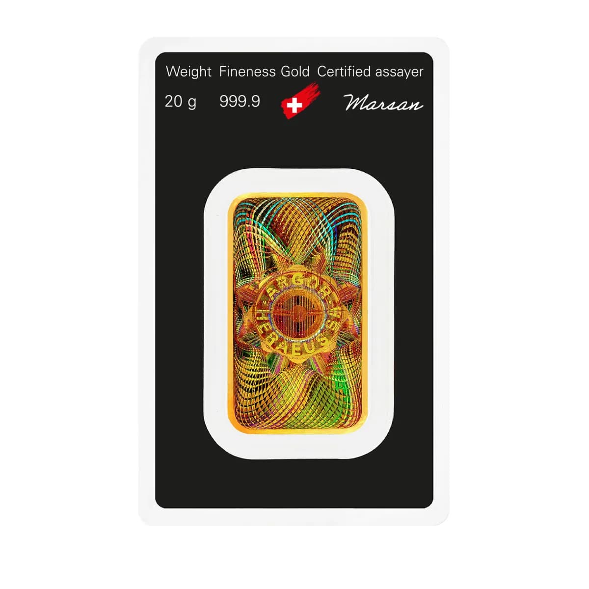20g Argor-Heraeus Gold Kinebar — 999.9 gold bar, view 2