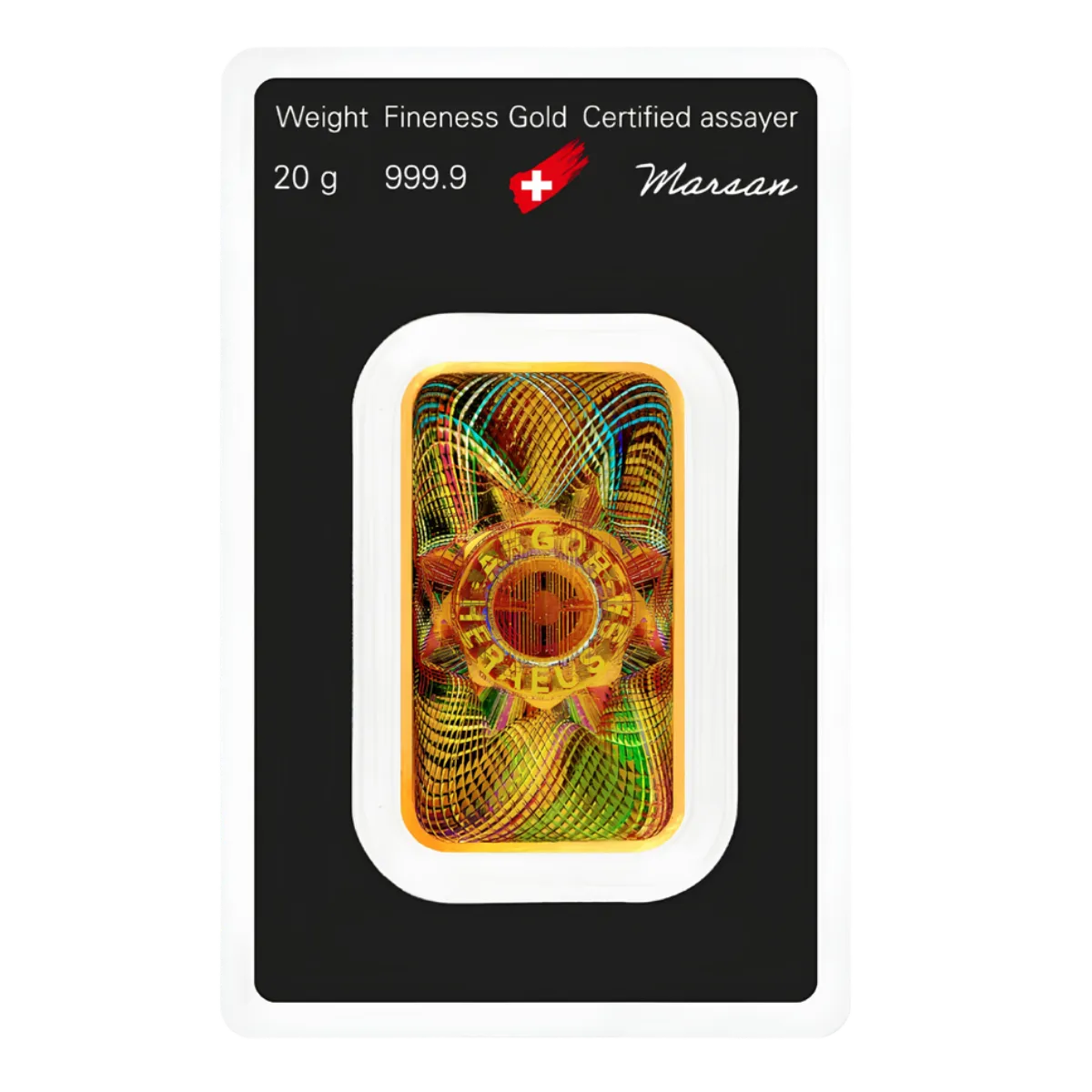 20g Argor-Heraeus Gold Kinebar — 999.9 gold bar, view 2