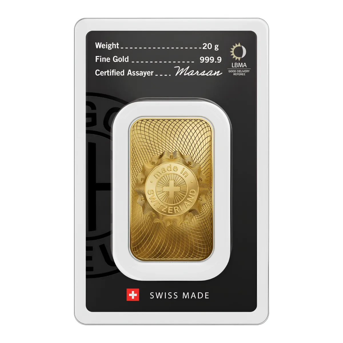 20g Argor-Heraeus Gold Minted Bar *New design* — 999.9 gold bar, view 2