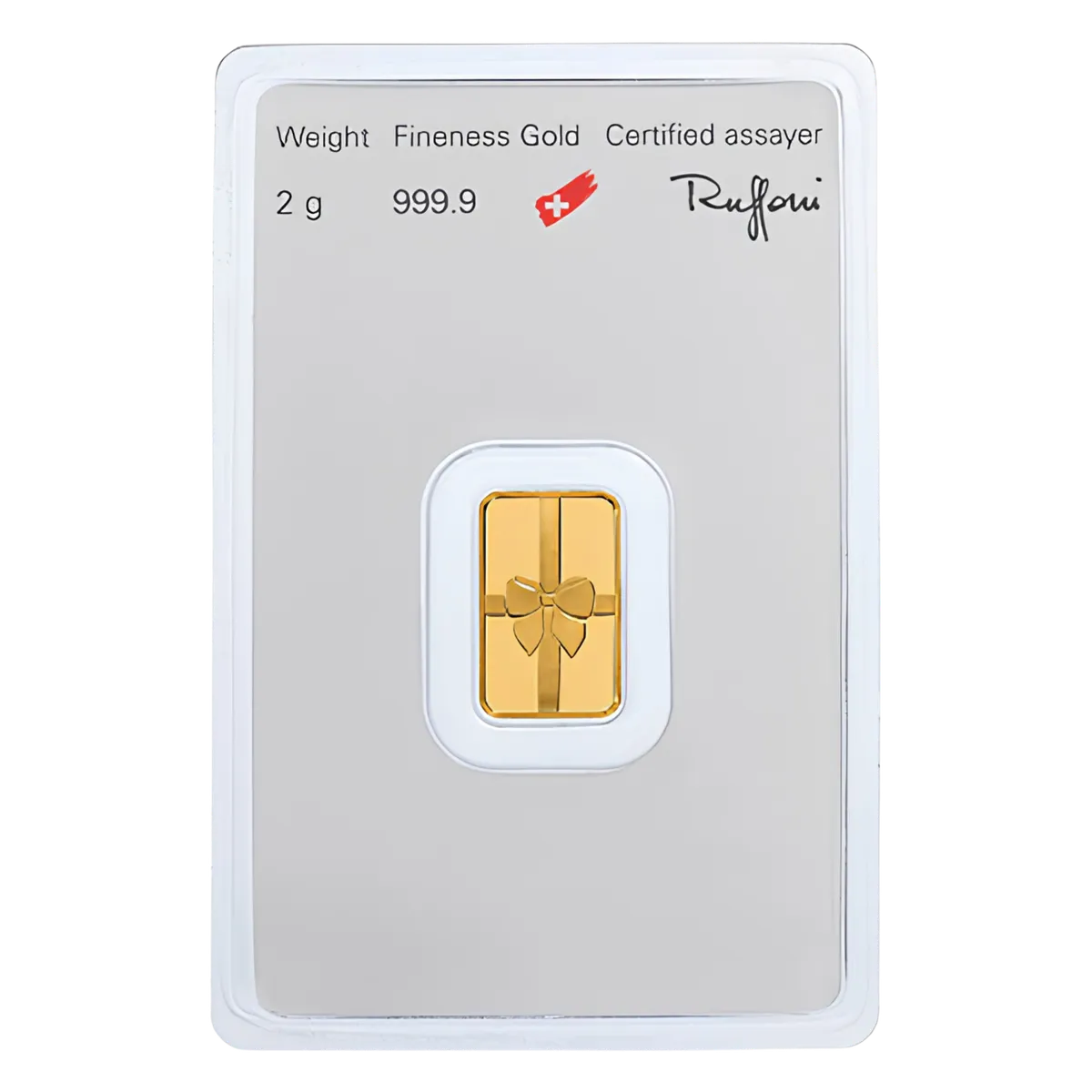 2g Argor-Heraeus Gold Gift Bar — 999.9 gold bar