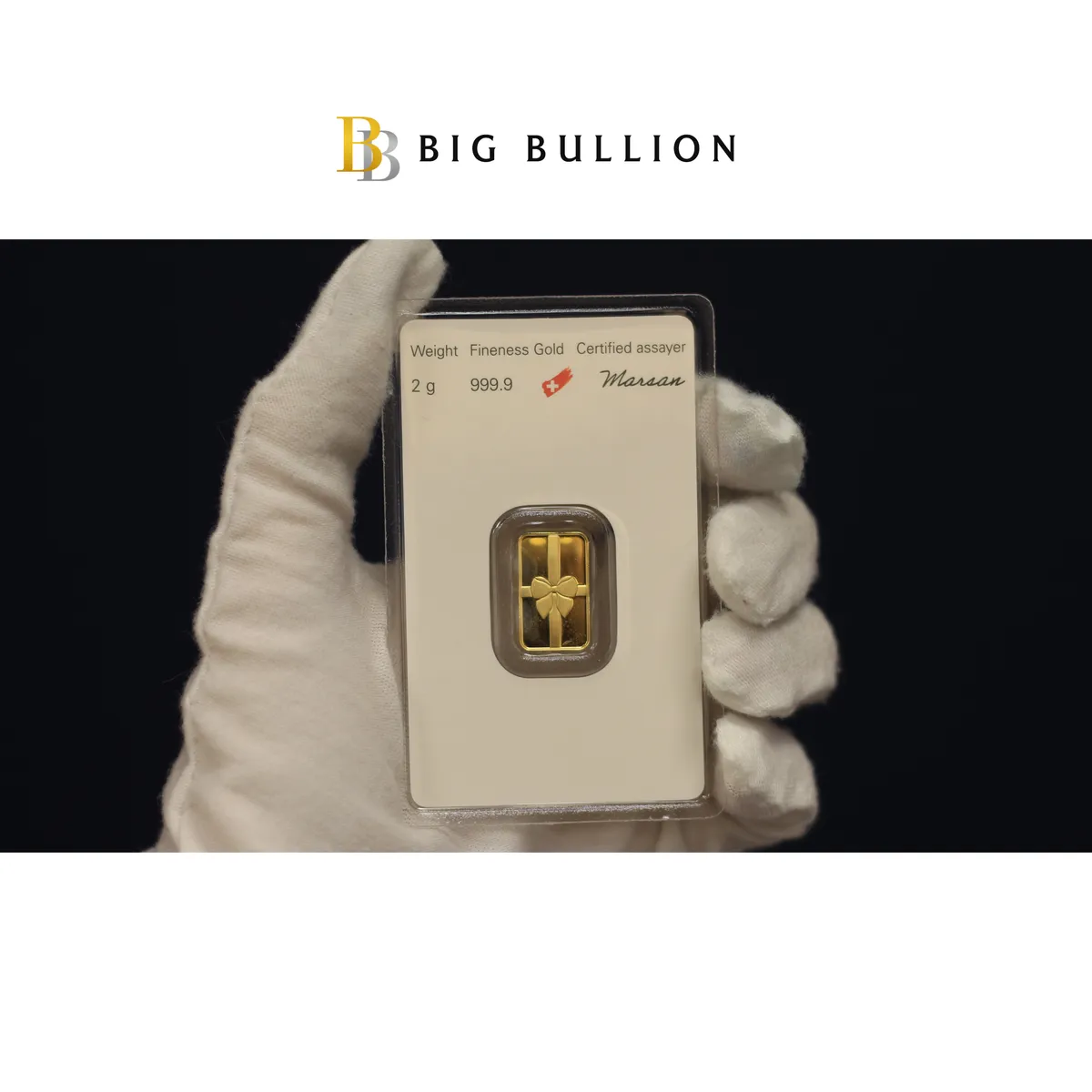 2g Argor-Heraeus Gold Gift Bar — 999.9 gold bar, view 4