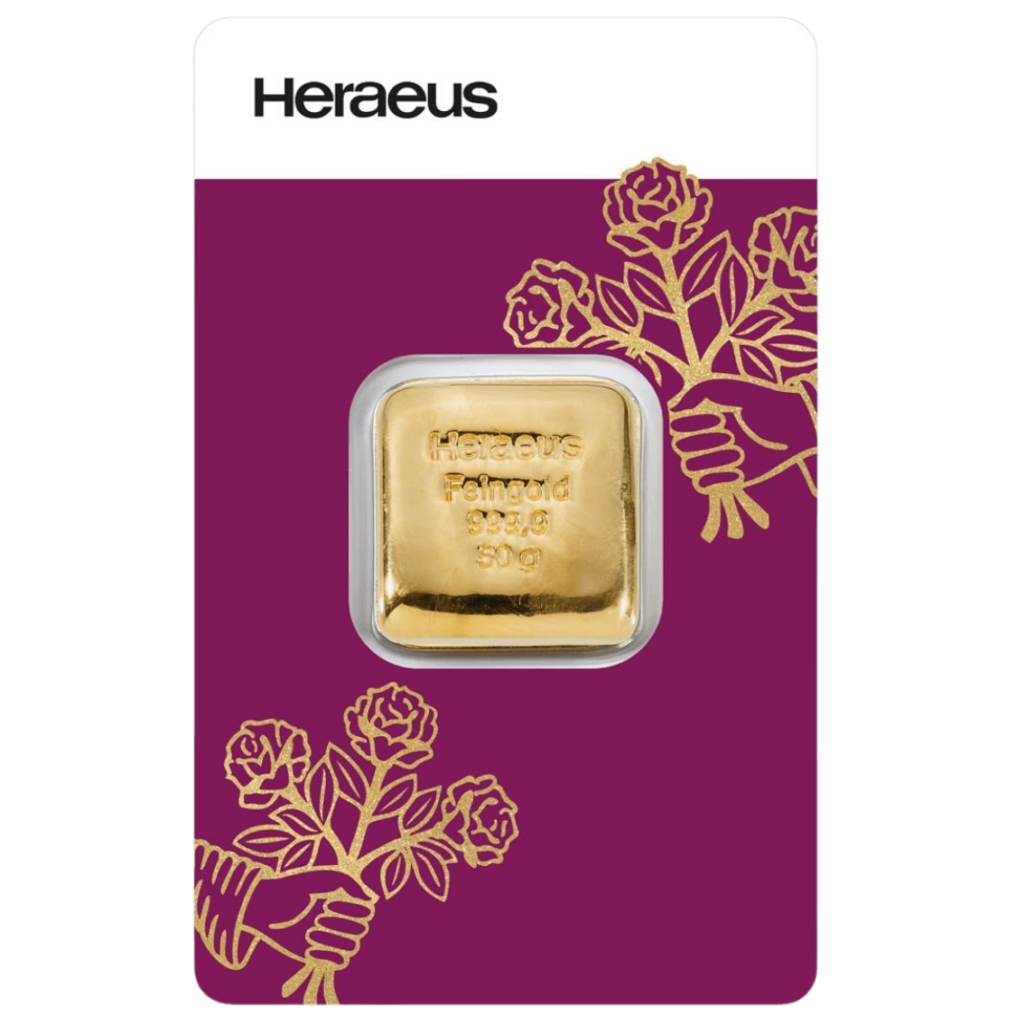 50g Heraeus Gold Cast Bar