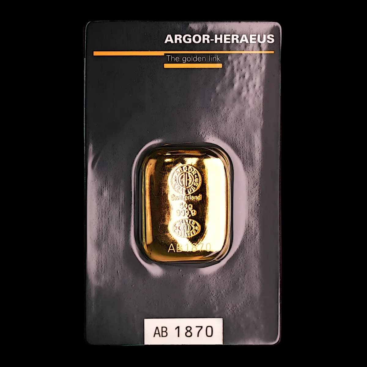 50g Argor-Heraeus Gold Cast Bar