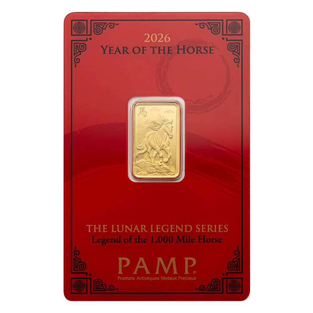 5g PAMP Suisse "Year of the Horse" Gold Minted Bar