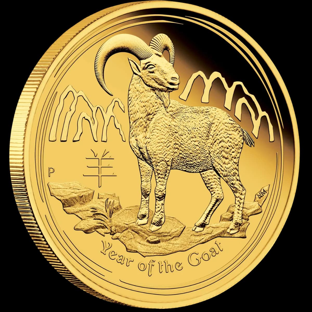Australian Lunar Series II 2015 Year of the Goat 1/10oz Gold Proof Coin *Circulated — 999.9 gold bar