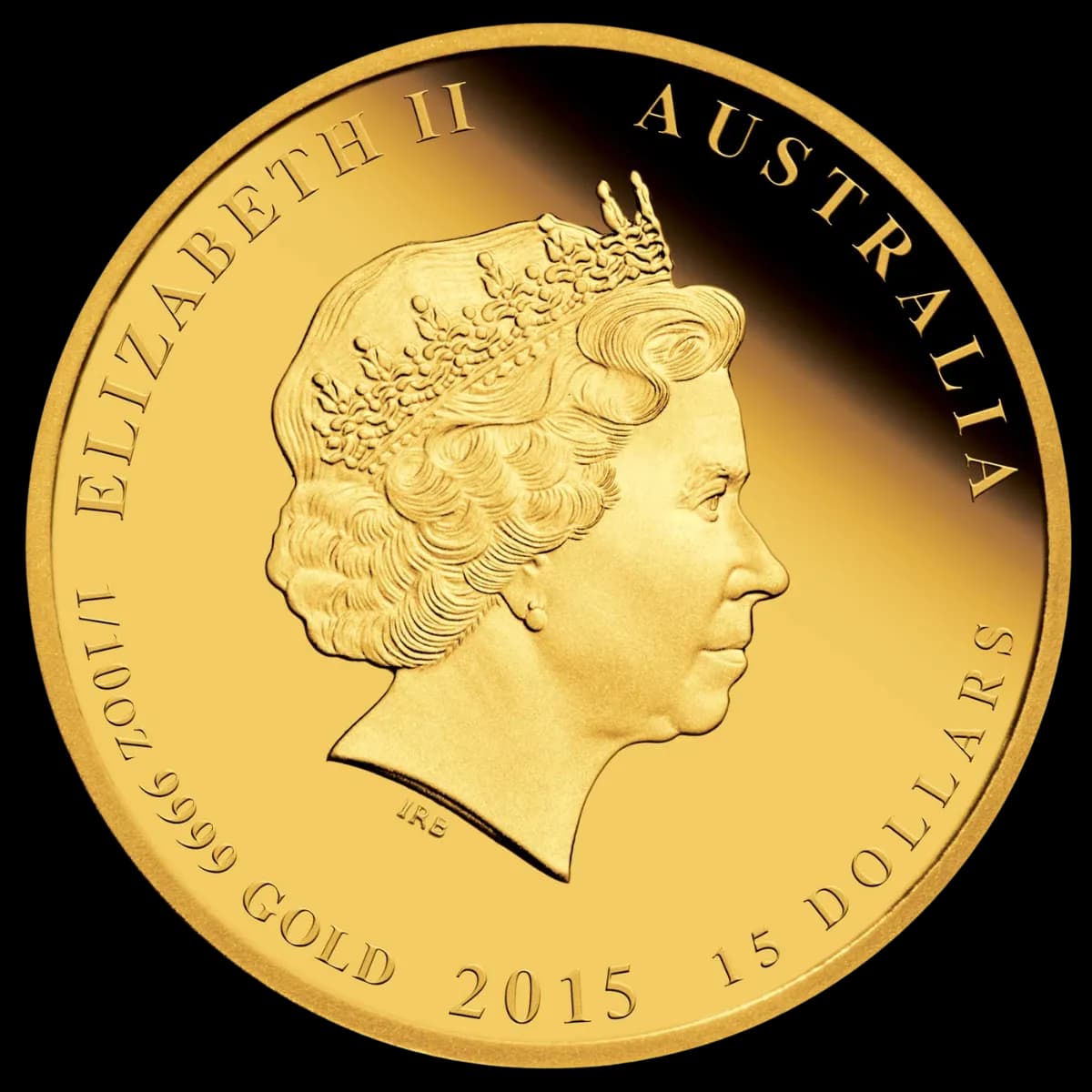 Australian Lunar Series II 2015 Year of the Goat 1/10oz Gold Proof Coin *Circulated — 999.9 gold bar, view 2
