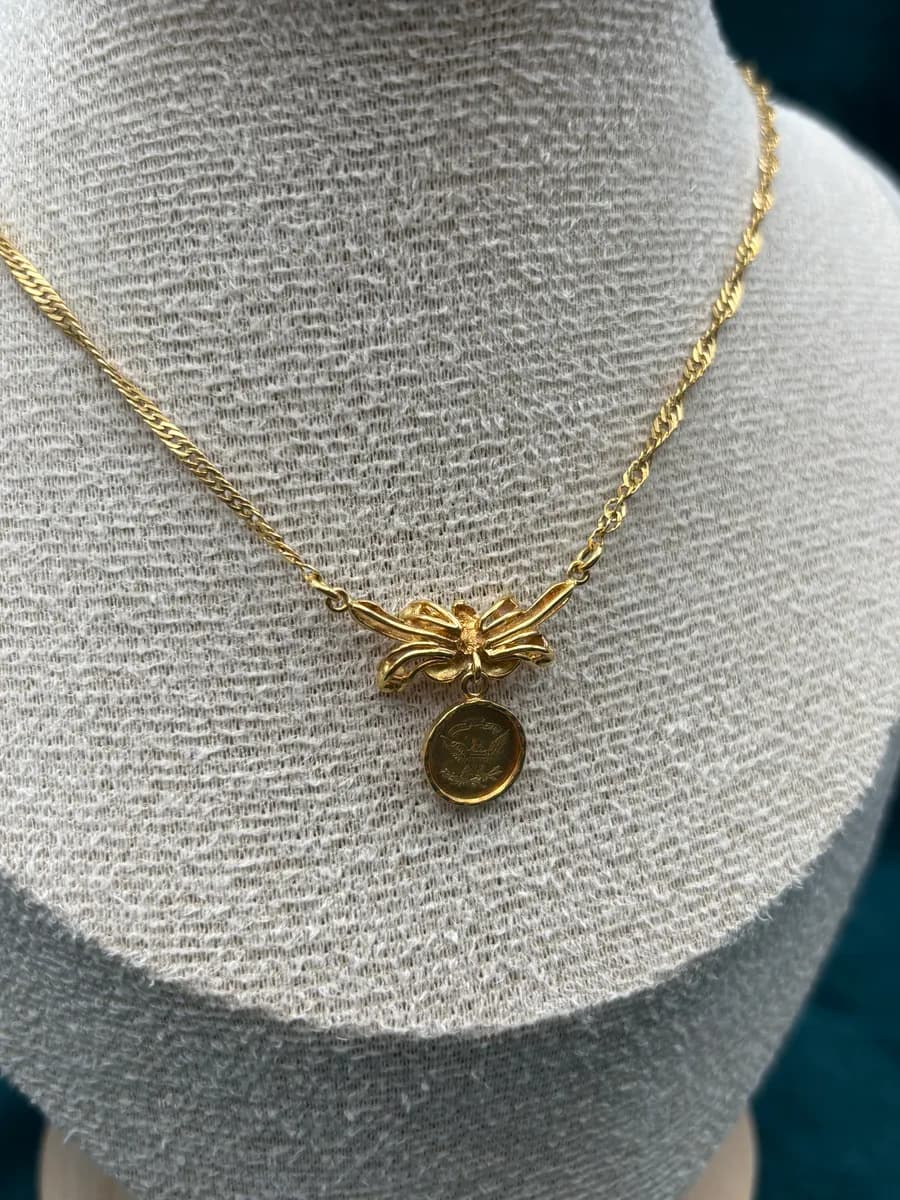 22K Gold Flower Twist Chain with Coin | 6.21 g, view 2