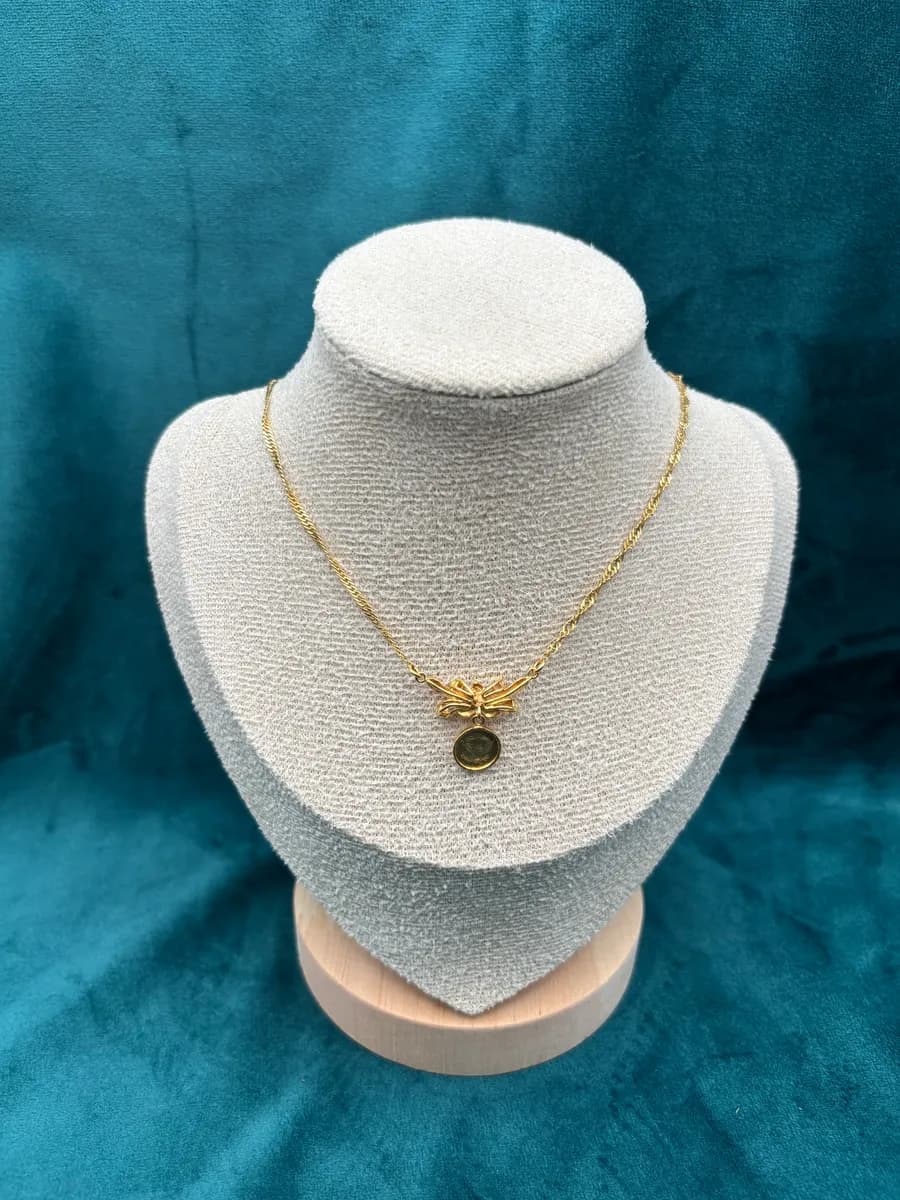 22K Gold Flower Twist Chain with Coin | 6.21 g