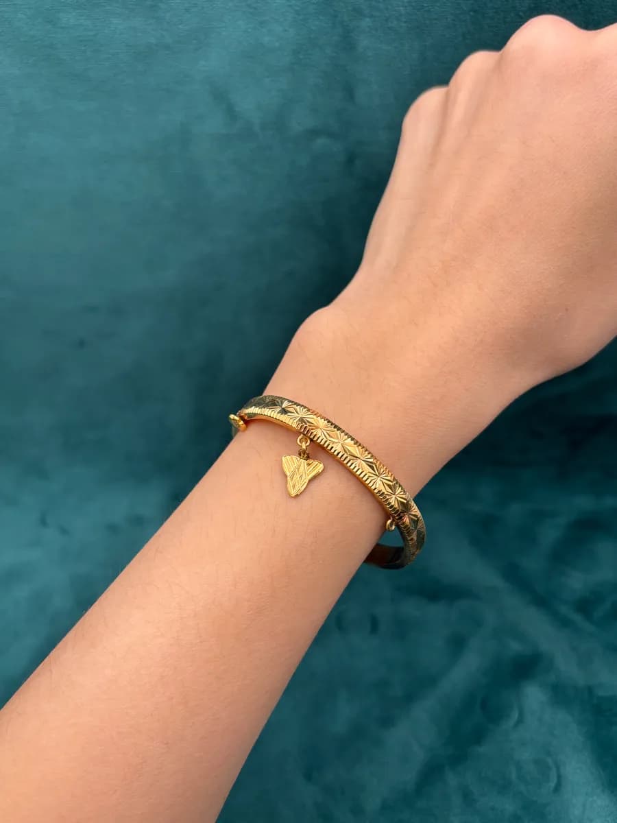 20K Gold Bangle with Screw | 12.13g, view 2