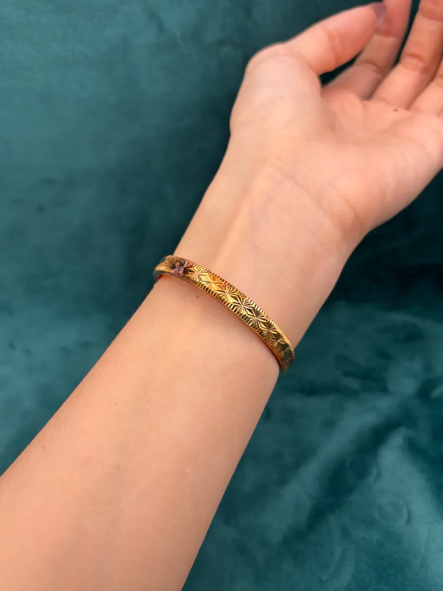 20K Gold Bangle with Screw | 12.13g, view 3